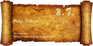 May Tibor névjegykártya